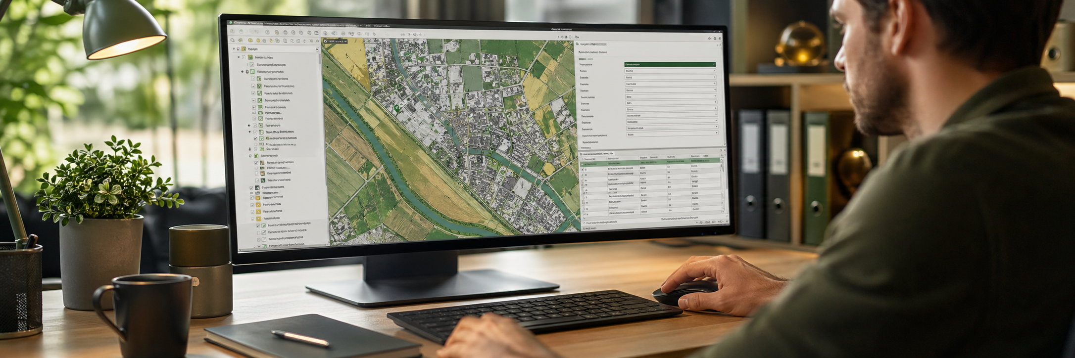 QGIS Projektaufbau am Bildschirm