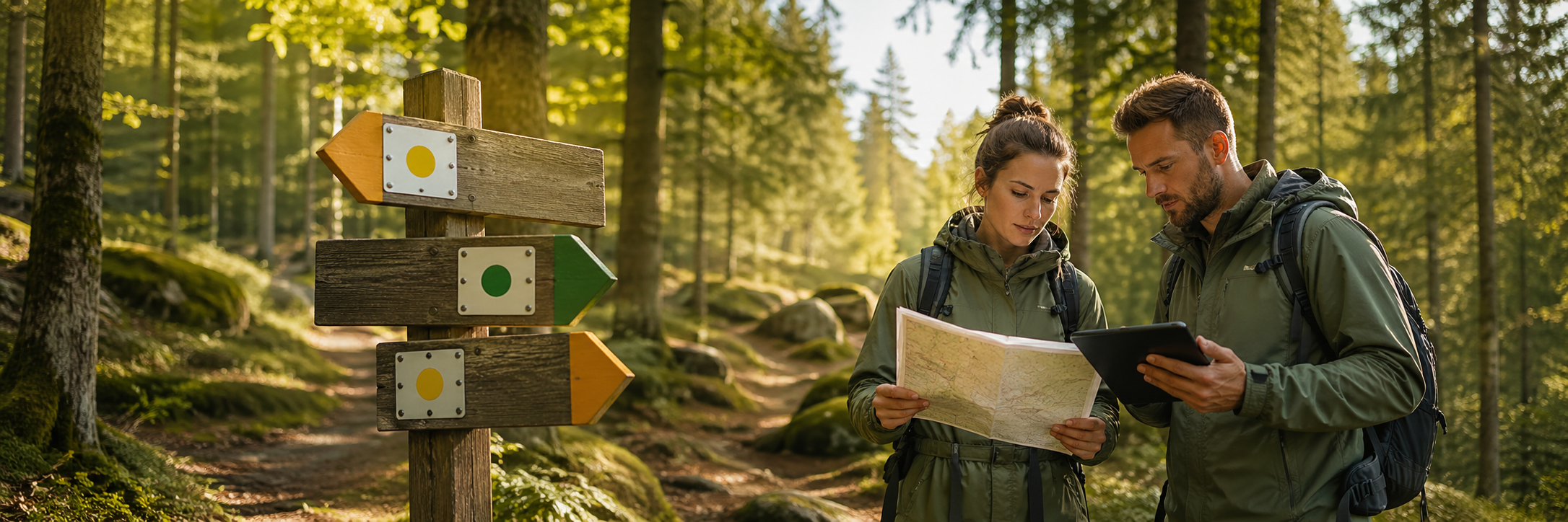 Wanderwegzertifizierung im Wald