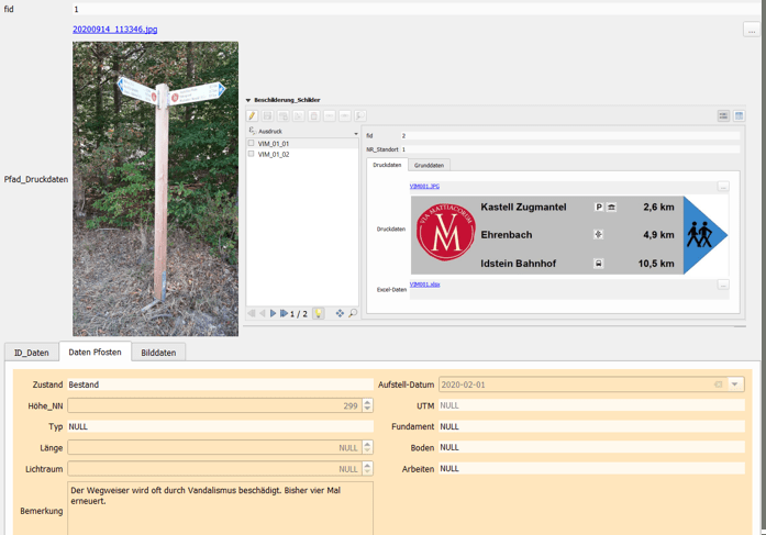 Formularansicht QGIS